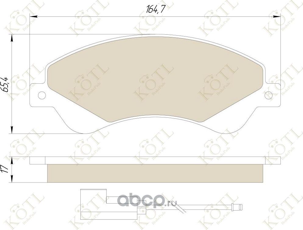 Колодки тормозные дисковые к-т FORD TRANSIT 06- 280/300-Series передние с (Kotl). Артикул 1723kt