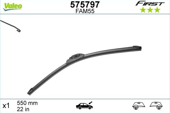 Щетка стеклоочистителя (дворник) Valeo First FlatBlade AM. Артикул 575797