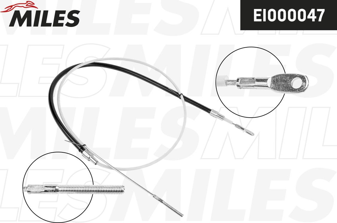 Трос ручника (тросик ручного тормоза) Miles. Артикул EI000047