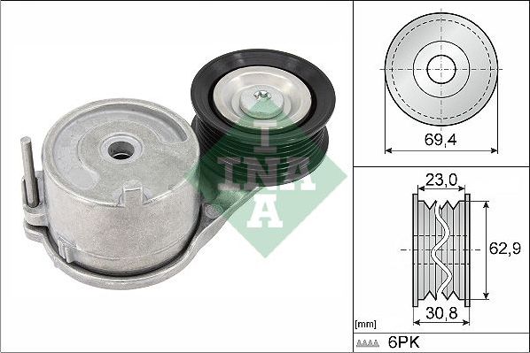 Натяжной ролик (натяжитель) приводного клинового зубчатого ремня Ina для Ford Focus IV 2018-2026. Артикул 534 0915 10