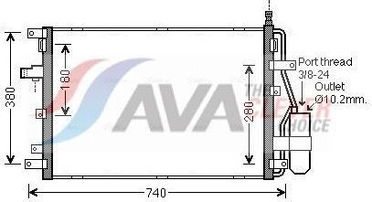 Радиатор кондиционера (конденсатор) AVA (алюминий) для Volvo XC90 I 2002-2014. Артикул VOA5158D