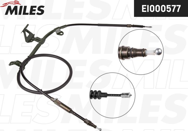 Трос ручника (тросик ручного тормоза) Miles задний правый для Volkswagen Passat B5 1996-2005. Артикул EI000577