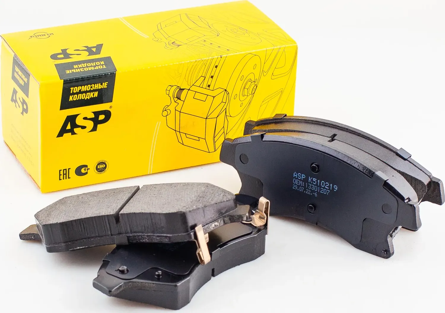 Передние тормозные колодки Chevrolet Aveo 12-/Cruze/Orlando/Astra J R16 (ASP) ASP. Артикул K510219