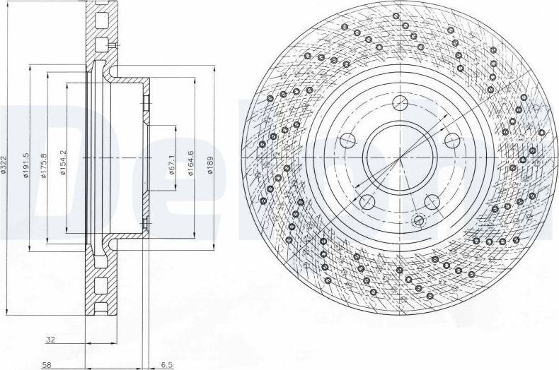 Тормозной диск Delphi. Артикул BG9076C