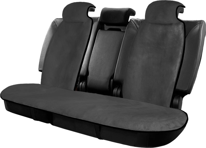 Накидка универсальная Rezkon Мутон с кантом на заднее сидение, цвет Серый. Артикул 8102005210