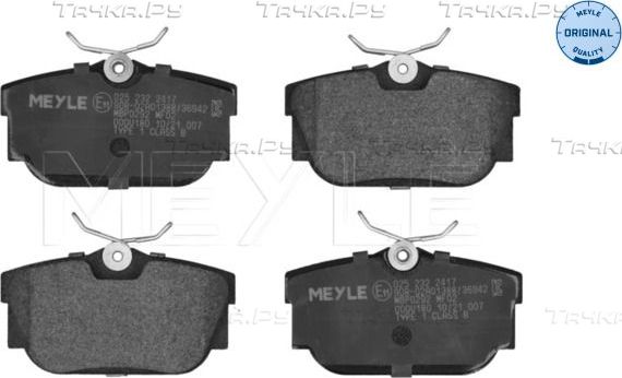 Тормозные колодки Meyle Original. Артикул 025 232 2417