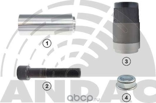 Ремонтный комплект суппорта направляющая и втулка с болтом Knorr SB/SN/6/7 (Andac). Артикул 081010217