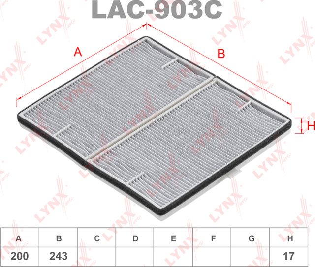 Салонный фильтр LYNXauto для Suzuki Ignis I (HT) 2000-2005. Артикул LAC-903C