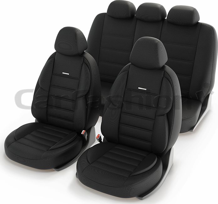 Чехлы универсальные CarFashion Gross на сидения авто, цвет Черный/Черный/Темно-серый. Артикул 11172
