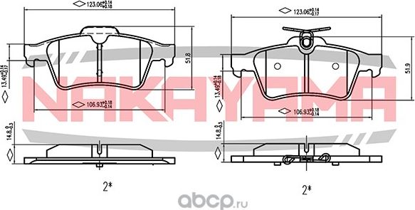 Колодки тормозные (Nakayama). Артикул P0390NY