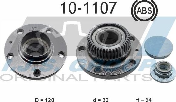 Ступица колеса с интегрированным подшипником IJS Group задняя правая/левая для Skoda Rapid I 2012-2012. Артикул 10-1107