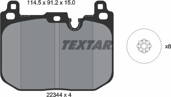 Тормозные колодки Textar передние для MINI Hatch III (F55/F56) 2013-2026. Артикул 2234401