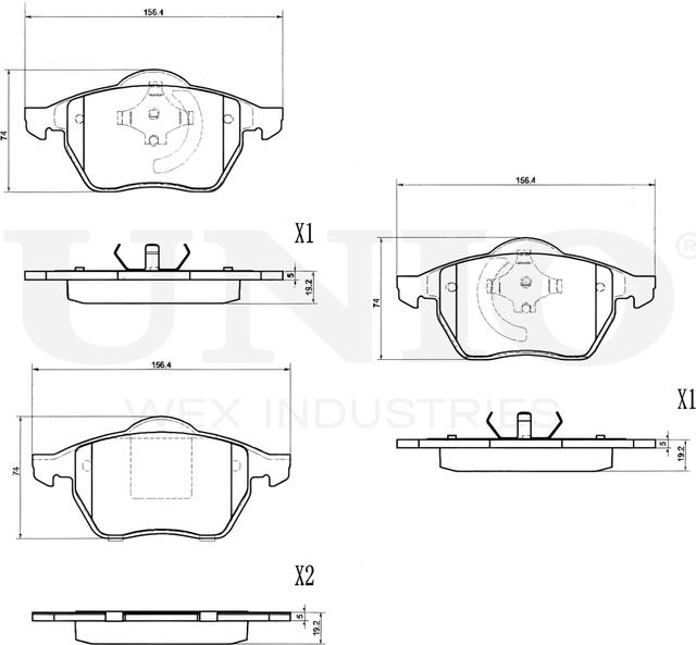 Колодки тормозные дисковые, комплект (Unio). Артикул BRP-20207