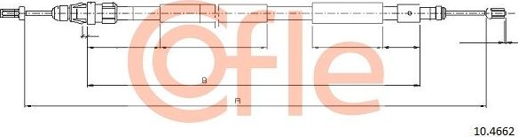 Трос ручника (тросик ручного тормоза) Cofle задний правый для Citroen Xsara Picasso 1999-2012. Артикул 92.10.4662