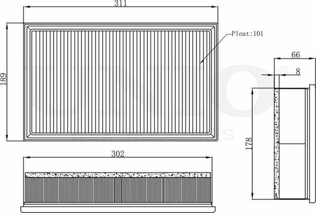 Фильтр воздушный (Unio). Артикул FLT-10011