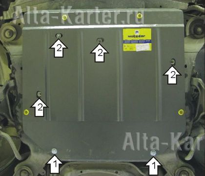 Защита Мотодор для картера, КПП Volvo S60 I 2000-2009. Артикул 02611