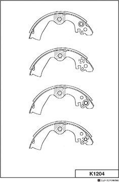 Тормозные колодки MK Kashiyama задние для Nissan Micra K11 1998-2003. Артикул K1204