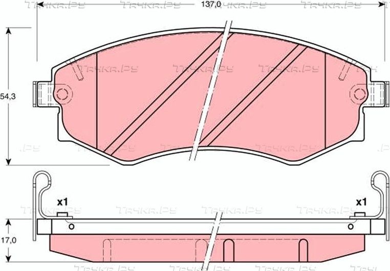 Тормозные колодки TRW передние для Hyundai Coupe I (RD) 1996-2002. Артикул GDB3169