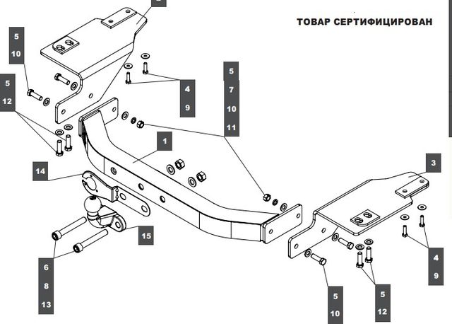 Фаркоп Baltex оцинкованный для Toyota Land Cruiser Prado 150 Black Onyx 2020-2026. Фланцевое крепление. Артикул 249476