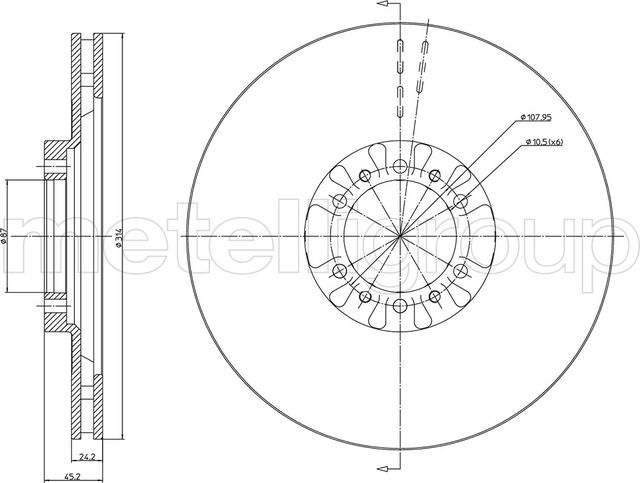 Тормозной диск Metelli. Артикул 23-0709