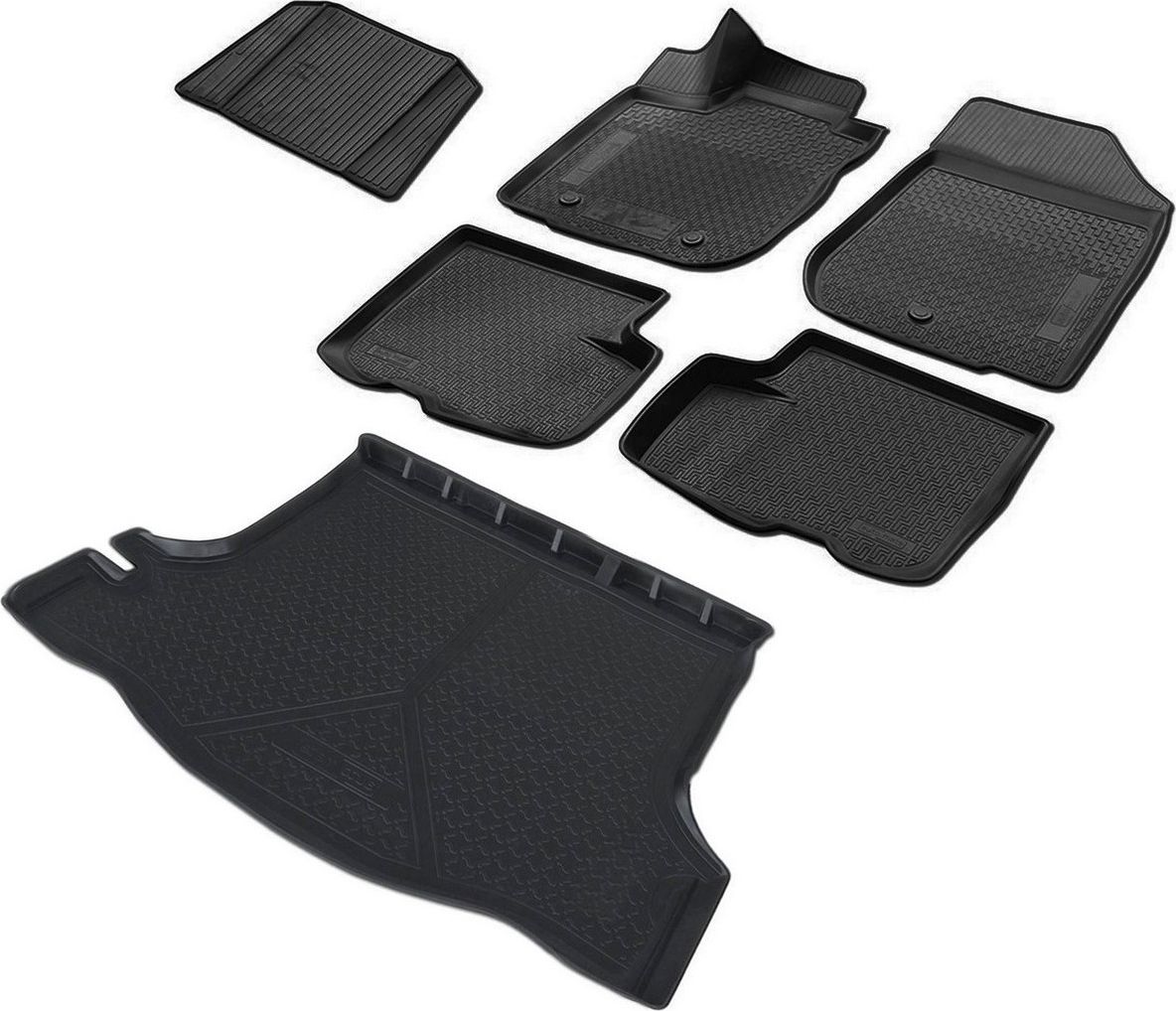 Комплект ковриков Rival для салона и багажника Renault Logan Stepway седан 2018-2026. Артикул K14702001-2