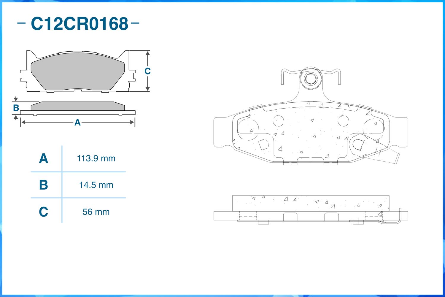 Колодки тормозные задние (Low Metallic) (Cworks). Артикул C12CR0168