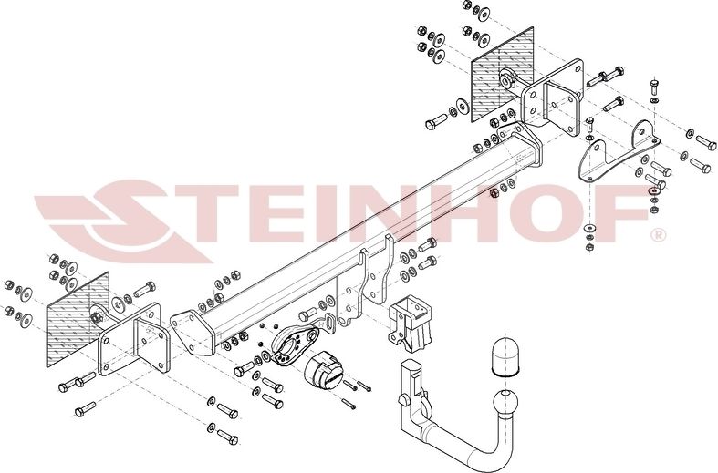 Фаркоп Steinhof для Mercedes E-Class C238 coupe, A238 cabrio (только AMG line) 2016-2026. Быстросъемный крюк. Артикул M-174