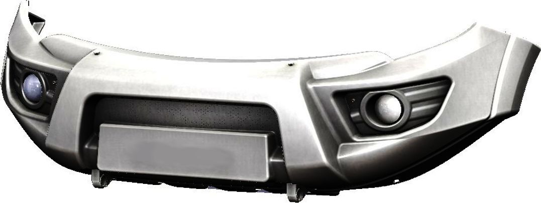 Бампер силовой АВС-Дизайн передний для Mitsubishi L200 V 2015-2018 (кроме компл-и INVITE). УСИЛЕННЫЙ, с отверстиями под штатную оптику, под покраску. Артикул ABC.MCCL200.FB.09P