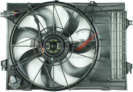 Вентилятор радиатора Hyundai Tucson 04-/KIA Sportage II 04- 2.7i тип Dowoon LFK (Kortex). Артикул KFD134