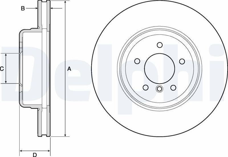 Тормозной диск Delphi. Артикул BG9163C