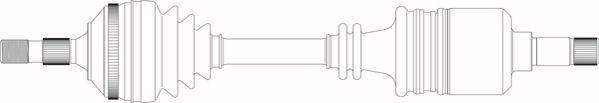 Полуось (привод в сборе, приводной вал) General Ricambi передняя левая для Citroen C5 I 2001-2004. Артикул CI3181
