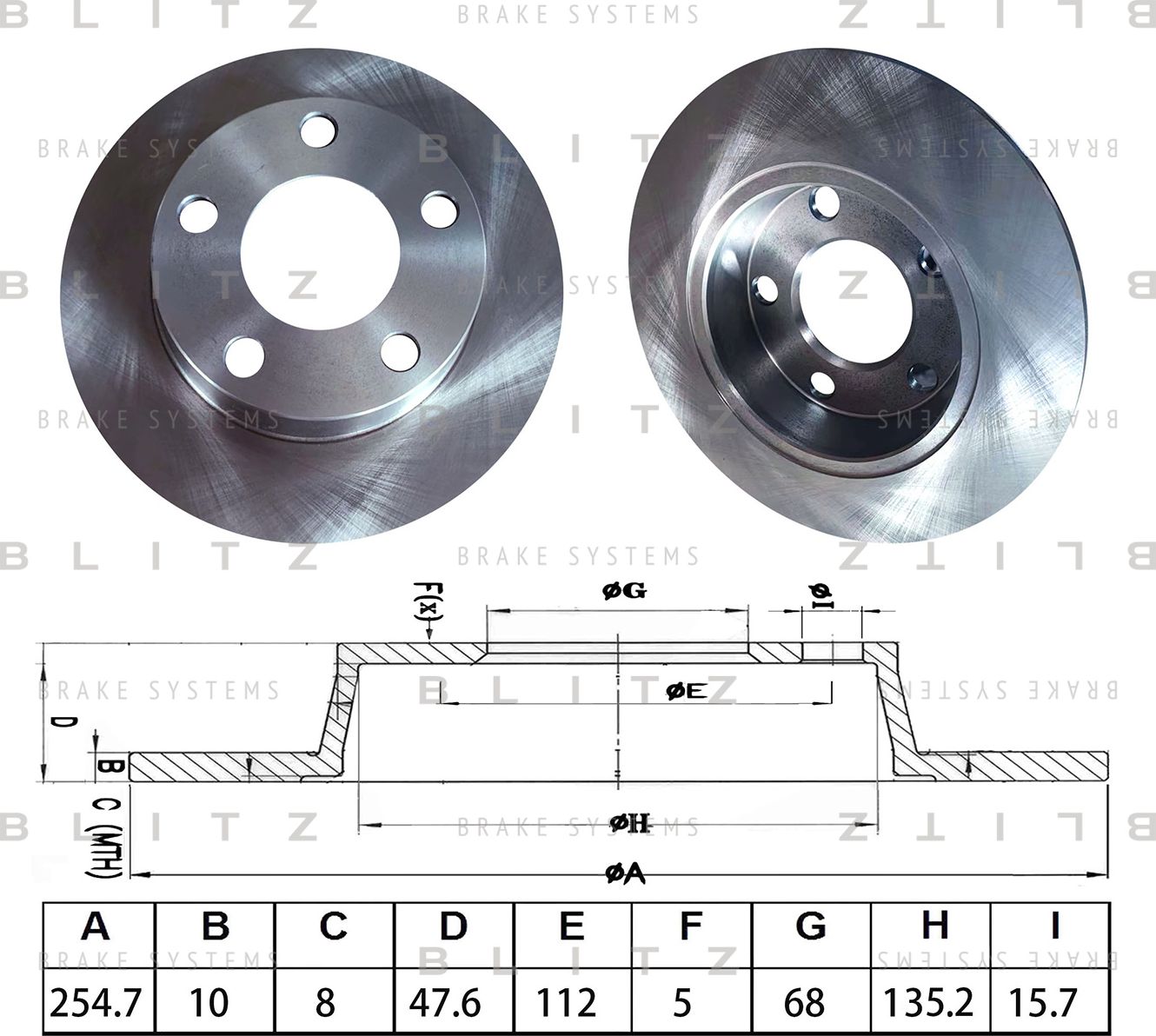 Диск тормозной (Blitz). Артикул BS0575