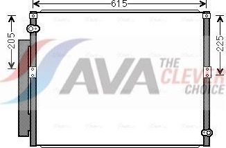 Радиатор кондиционера (конденсатор) AVA (алюминий) для Toyota Land Cruiser Prado 120 2002-2010. Артикул TO5569D