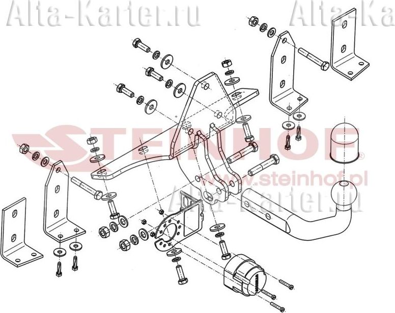 Фаркоп Steinhof для Saab 9-5 I седан, универсал 1997-2010. Артикул S-018