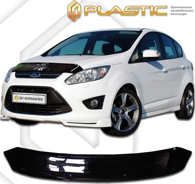 Дефлектор СА Пластик для капота (Classic черный) Ford C-MAX 2010-2019. Артикул 2010010106010
