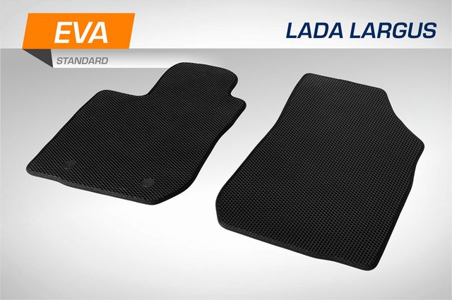 Коврики AutoFlex EVA (ЭВА, ЕВА) Standart для салона (передние) Lada Largus фургон (2 места) 2012-2021 2021-2026. Артикул 6600302