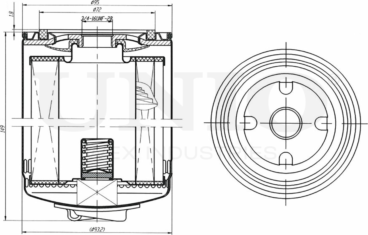 Фильтр масляный (Unio). Артикул FLT-20027