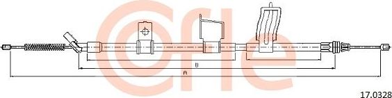 Трос ручника (тросик ручного тормоза) Cofle. Артикул 92.17.0328