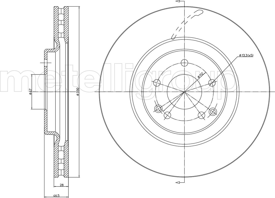 Тормозной диск Metelli. Артикул 23-1035C