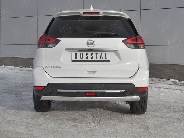 Защита RusStal заднего бампера d75х42 дуга для Nissan X-Trail T32 рестайлинг 2018-2026. Артикул NXZ-003158