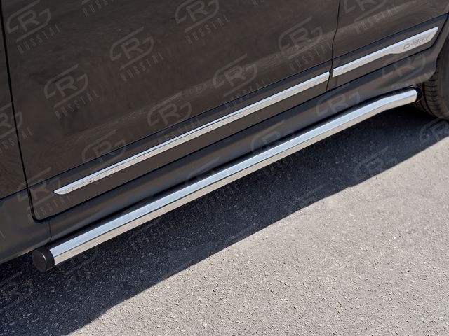 Защита порогов RusStal труба d63 (вариант 2) для Chery Tiggo 5 2014-2016. Артикул CT5T-0022642