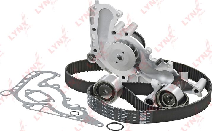 Помпа (водяной насос) с комплектом ремня ГРМ LYNXauto. Артикул PW-1293
