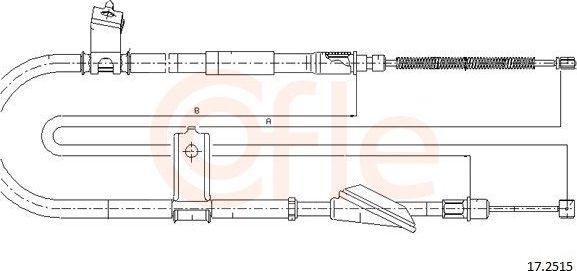 Трос ручника (тросик ручного тормоза) Cofle для Hyundai Atos 1998-2008. Артикул 92.17.2515