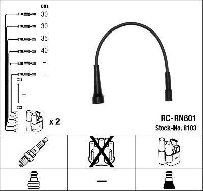 Высоковольтные провода (провода зажигания) (комплект) NGK для Renault Espace III 1996-1997. Артикул 8183