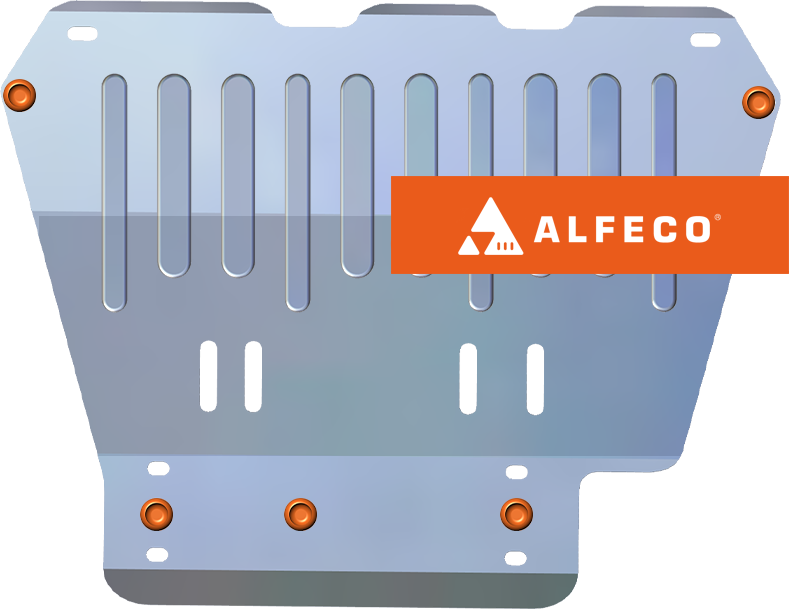 Защита алюминиевая Alfeco для картера и КПП Chery QQ6 2006-2010. Артикул ALF.02.04 AL4