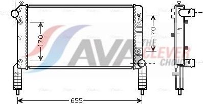 Радиатор охлаждения двигателя AVA. Артикул FTA2263