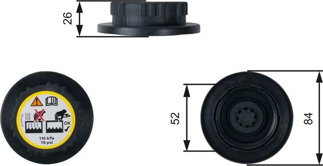 Крышка расширительного бачка Gates. Артикул RC246