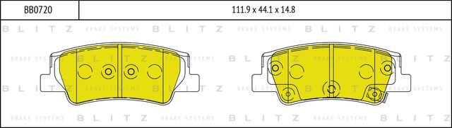 Колодки тормозные дисковые (Blitz). Артикул BB0720