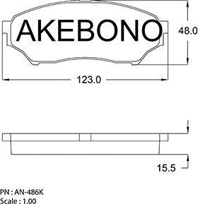 Тормозные колодки Akebono Standard. Артикул AN-486K