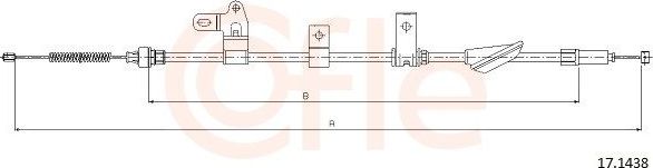 Трос ручника (тросик ручного тормоза) Cofle задний левый для Toyota Corolla Verso I 2004-2009. Артикул 17.1438